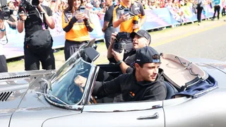 Lando Norris arrives at British GP in stunning classic Jaguar