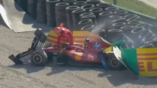 F1 | GP d'Italia: bandiera rossa esposta per un brutto incidente di Leclerc alla Parabolica