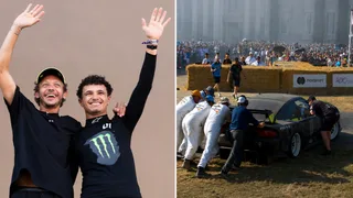 Fa i burnout e… si insabbia: risate e imbarazzo per Lando Norris con Valentino a Goodwood – VIDEO