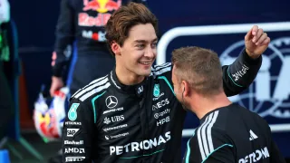 George Russell ‘confident’ of reducing F1 title gap after Baku pole