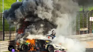 Ferrari star pulled from fiery China GT crash by fellow driver as marshals slammed