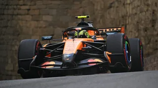 What was Lando Norris' top-speed problem in Baku qualifying?
