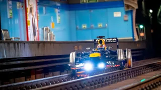 Red Bull transform F1 icon into a train in Madrid stunt