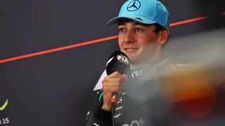 George Russell makes Kimi Antonelli joke after Baku F1 crash
