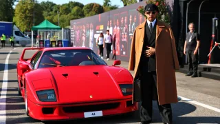 Lewis Hamilton makes statement Monza F1 paddock arrival in rare Ferrari F40